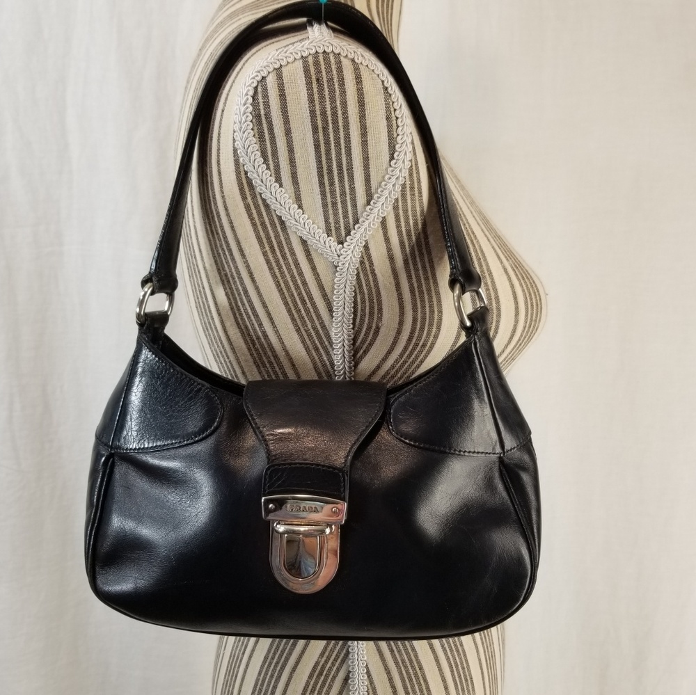 Authentic Vintage Prada Black Leather Purse